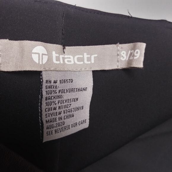 Tractr Maroon Brown Faux Leather Leggings Fall Classic Size 8/29 - Picture 6 of 8